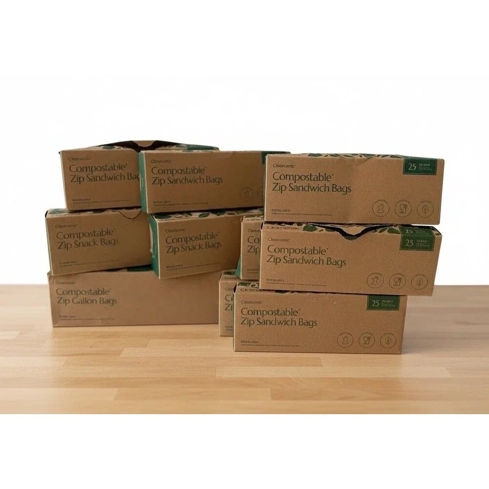 300 Cleanomic Compostable Zip Food Grade Bags 100 Snack 25 Gallon 175 Snack